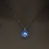 Luminous Glowing In The Dark Moon Lotus Flower Shaped Pendant Necklace For Women