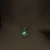 Luminous Glowing In The Dark Moon Lotus Flower Shaped Pendant Necklace For Women