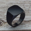 Fashion Simple Style Black Square Ring Classic Ring Engagement Jewelry