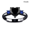 Romantic Couple Ring Fashion Jewelry Black Heart Cubic Zirconia Ring Set Lover Gift *Free Shipping