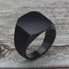 Fashion Simple Style Black Square Ring Classic Ring Engagement Jewelry
