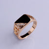 Fashion Male Jewelry Classic Gold Color Rhinestone Black Enamel Rings For Men Great Buy