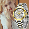 New Gold Women Watches Creative Steel Bracelet Female Waterproof Clock