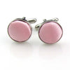 Male Fancy Cuff links Smart Prom Button Satin Colored