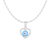 New Fashion Choker pendants Heart-shaped Necklace Silver Plated Blue Eye Enamel For Women