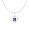 New Fashion Choker pendants Heart-shaped Necklace Silver Plated Blue Eye Enamel For Women