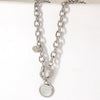 Gold Silver Color Acrylic Round Pendant Necklaces for Women Thick Chain