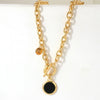 Gold Silver Color Acrylic Round Pendant Necklaces for Women Thick Chain