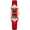 Luxury Women Square Rose Gold Wrist Watches Green Leather Fashion Great Gift *Free Shipping