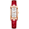 Luxury Women Square Rose Gold Wrist Watches Green Leather Fashion Great Gift *Free Shipping