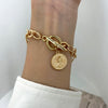 Thick Gold Color Charm Bracelets Bangles 2022 New Fashion Jewelry 4pcs Chain Bracelets Set for Women