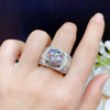 5ct Moissanite Men's Ring 925 Silver Beautiful Firecolour Diamond