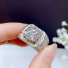 5ct Moissanite Men's Ring 925 Silver Beautiful Firecolour Diamond