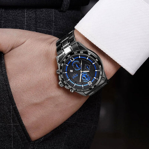 Top Luxury Brand Men Sports Watches Men's Quartz Clock Stainless Steel Army Military Wrist Watch *Free Shipping