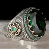 Classic Men's Ring Fashion 18k Gold Filling Inlaid Black Stone Zircon