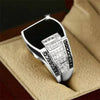 Classic Men's Ring Fashion 18k Gold Filling Inlaid Black Stone Zircon