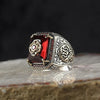 Classic Men's Ring Fashion 18k Gold Filling Inlaid Black Stone Zircon