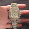 Hip Hop Full Iced Out Full Drill Men Square Watches Stainless Steel Fashion Watch