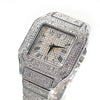 Hip Hop Full Iced Out Full Drill Men Square Watches Stainless Steel Fashion Watch