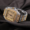 Hip Hop Full Iced Out Full Drill Men Square Watches Stainless Steel Fashion Watch