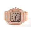 Hip Hop Full Iced Out Full Drill Men Square Watches Stainless Steel Fashion Watch