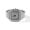 Hip Hop Full Iced Out Full Drill Men Square Watches Stainless Steel Fashion Watch