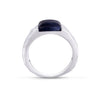 Blue Pietersite Stone Hammered Texture Signet Ring in Sterling Silver