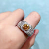 Golden Yellow Moissanite Ring for Men Sterling Silver