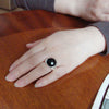 925 Sterling Silver Rings Men | Men Black Agate Ring | Vintage Rings