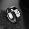 New Design 8mm Width Black Titanium Stainless Bull Skull Rings