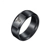 New Design 8mm Width Black Titanium Stainless Bull Skull Rings