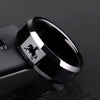 New Design 8mm Width Black Titanium Stainless Bull Skull Rings