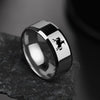 New Design 8mm Width Black Titanium Stainless Bull Skull Rings