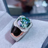 Moissanite Men's Ring 925 Silver Beautiful Firecolour