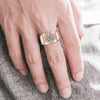 Trendy 1 Carat  Round Cut Moissanite Diamond Mens Rings Rose Gold Plated Jewelry
