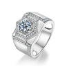 Trendy 1 Carat  Round Cut Moissanite Diamond Mens Rings Rose Gold Plated Jewelry