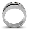 Men Stainless Steel Synthetic Crystal Rings