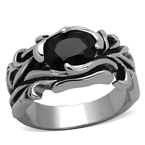 Men Stainless Steel Synthetic Glass Rings