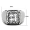 Men Stainless Steel Cubic Zirconia Rings TK1608