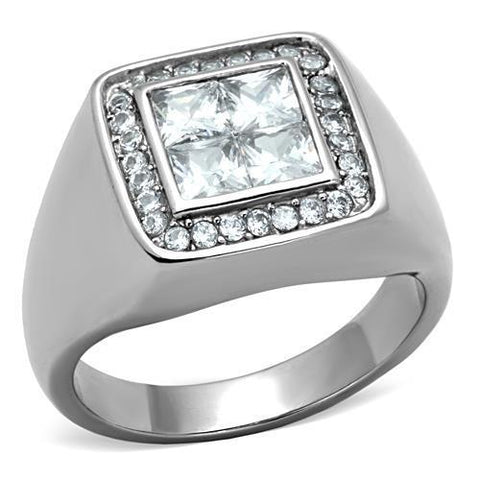 Men Stainless Steel Cubic Zirconia Rings TK1608