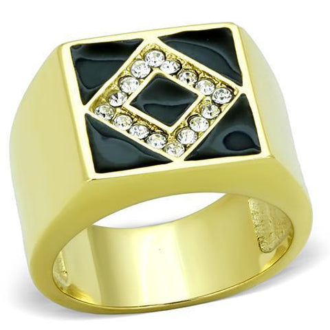 Men Stainless Steel Synthetic Crystal Rings