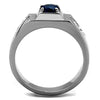 Men Stainless Steel Synthetic Glass Rings