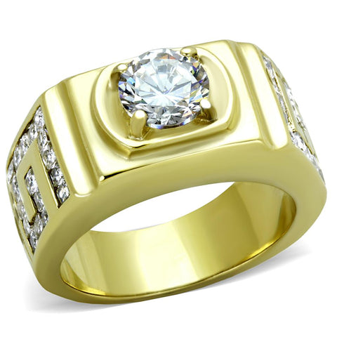 Men Stainless Steel Cubic Zirconia Rings TK2045