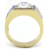 Men Stainless Steel Synthetic Crystal Rings