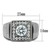 Men Stainless Steel Cubic Zirconia Rings