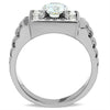 Men Stainless Steel Cubic Zirconia Rings