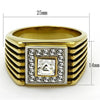 Men Stainless Steel Synthetic Crystal Rings