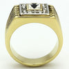 Men Stainless Steel Synthetic Crystal Rings