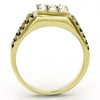 Men Stainless Steel Synthetic Crystal Rings