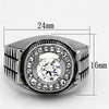 Men Stainless Steel Cubic Zirconia Rings